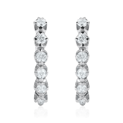 Серьги с бриллиантами из белого золота 585 пробы, фото № 1