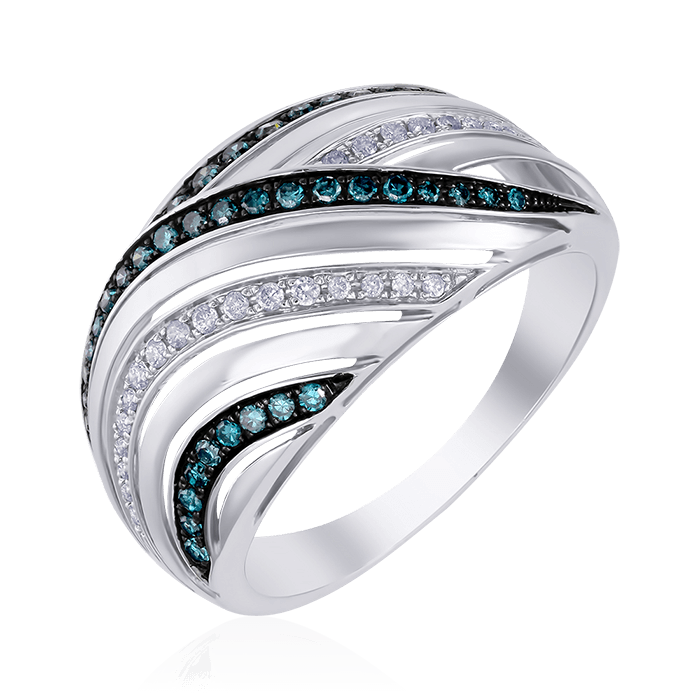 Кольцо с бриллиантами из белого золота 585, фото № 1