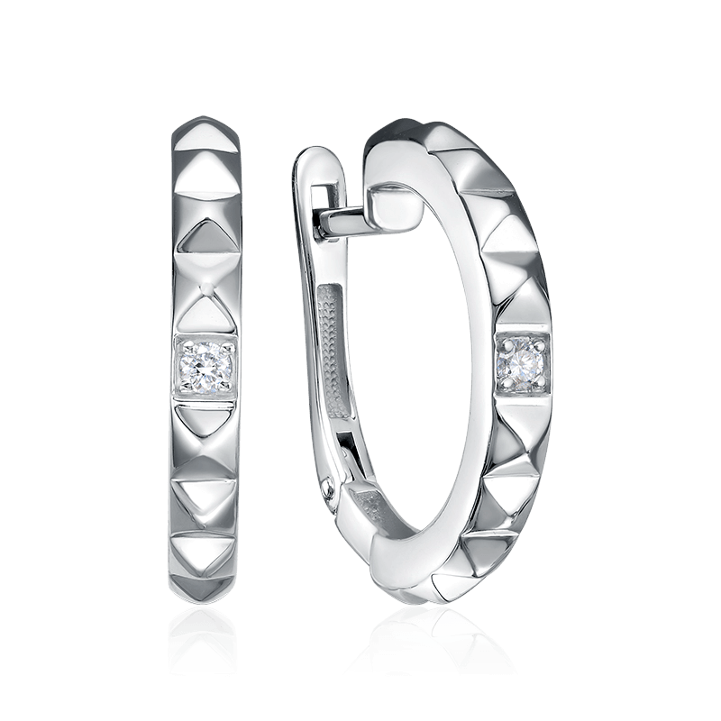 Серьги с бриллиантами из белого золота 585 пробы (арт. 125868)