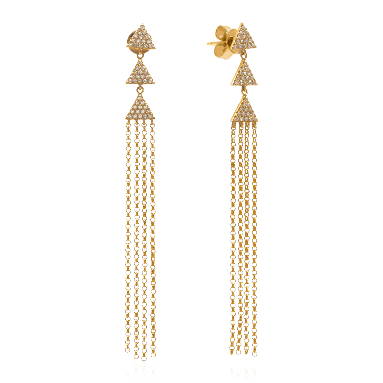 Серьги с бриллиантами из желтого золота 585 пробы (арт. 96754)