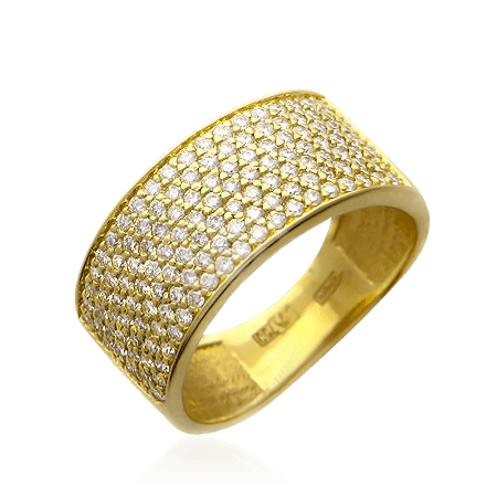 Кольцо с бриллиантовой россыпью из желтого золота 750 Jewelry passion (арт. 10658)