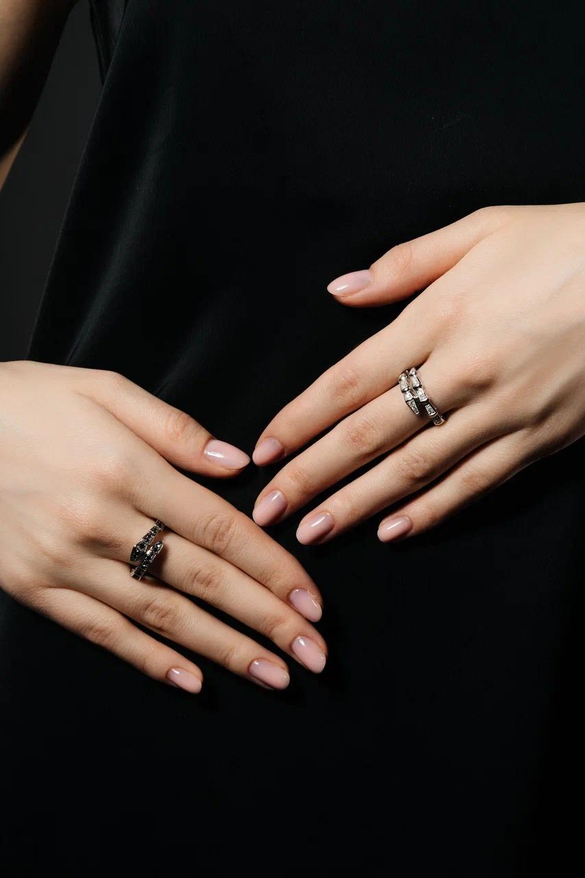 Кольцо Serpenti с бриллиантами из белого золота 585 пробы, фото № 3