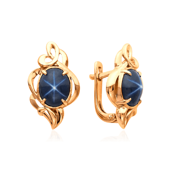 

Серьги с сапфиром из красного золота 585 пробы
