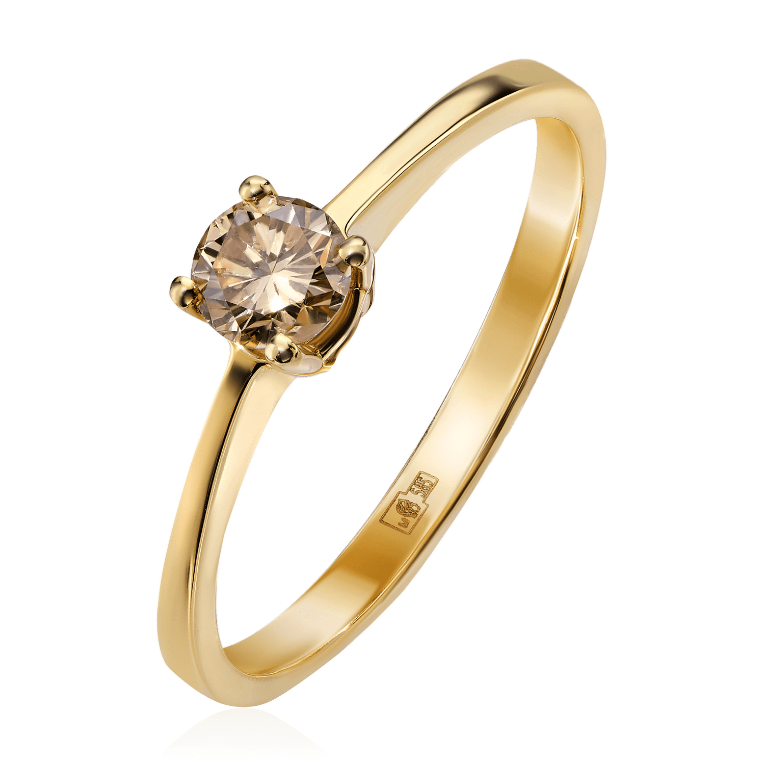 Кольцо с бриллиантами из желтого золота 585 пробы (арт. 97082)