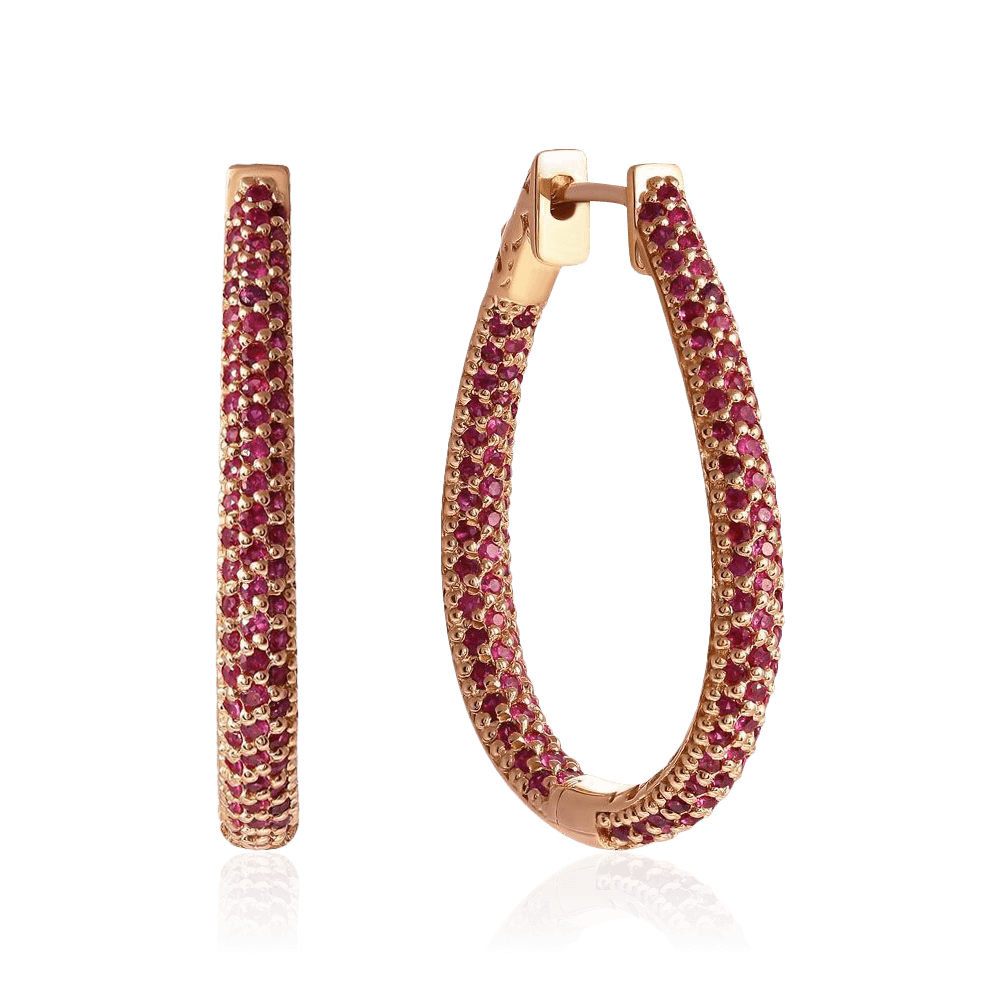 Серьги с рубином из красного золота 585 пробы (арт. 99002)