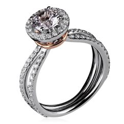 Кольцо из коллекции BRIDAL с бриллиантами, сапфиром фантазийным из комбинированного золота 750 пробы (арт. 42051)