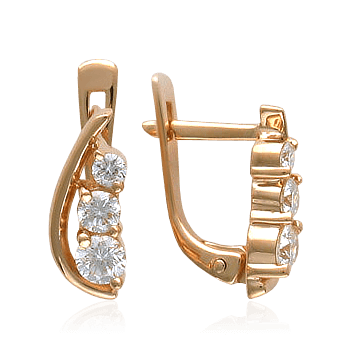 Серьги с бриллиантами из красного золота 585 пробы (арт. 24133)