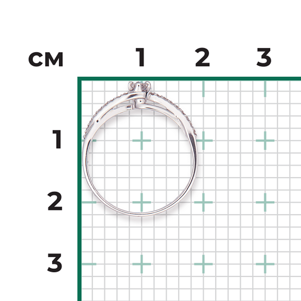 Кольцо с бриллиантами из белого золота 585, фото № 3