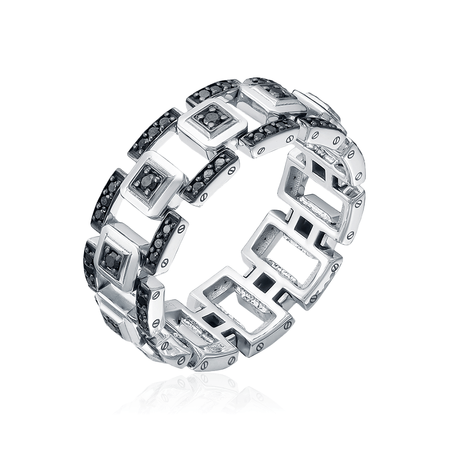 Кольцо с бриллиантами из белого золота 585 пробы (арт. 101201)