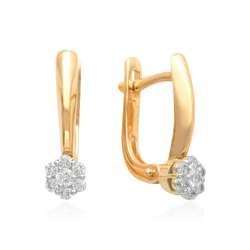 Серьги с бриллиантами из красного золота 585 пробы (арт. 79206)