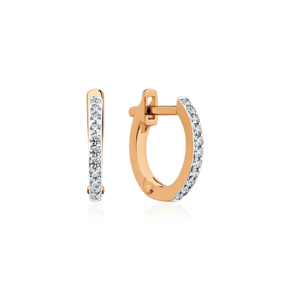 Серьги с бриллиантами из красного золота 585 пробы (арт. 126953)