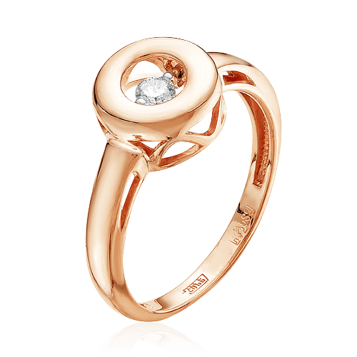 Кольцо с бриллиантами из красного золота 585 (арт. 52922)