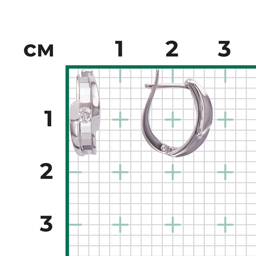 Серьги с бриллиантами из белого золота 585 пробы, фото № 3