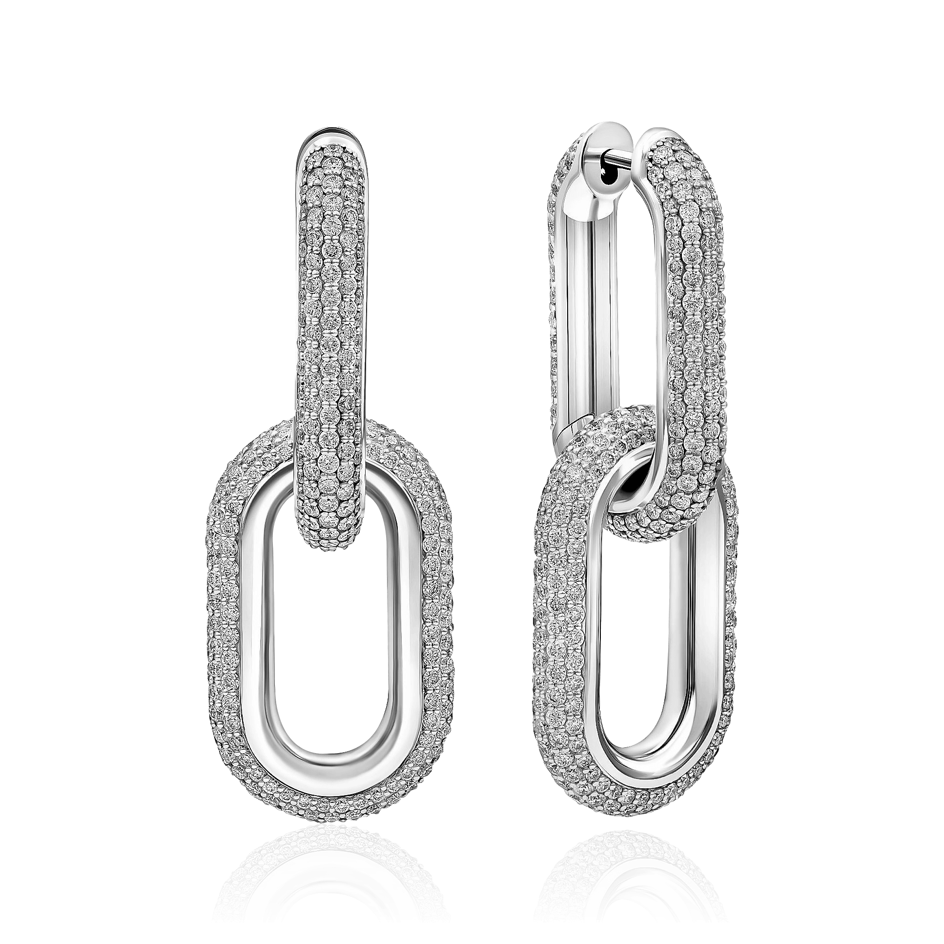 Серьги с бриллиантами из белого золота 750 пробы (арт. 120449)
