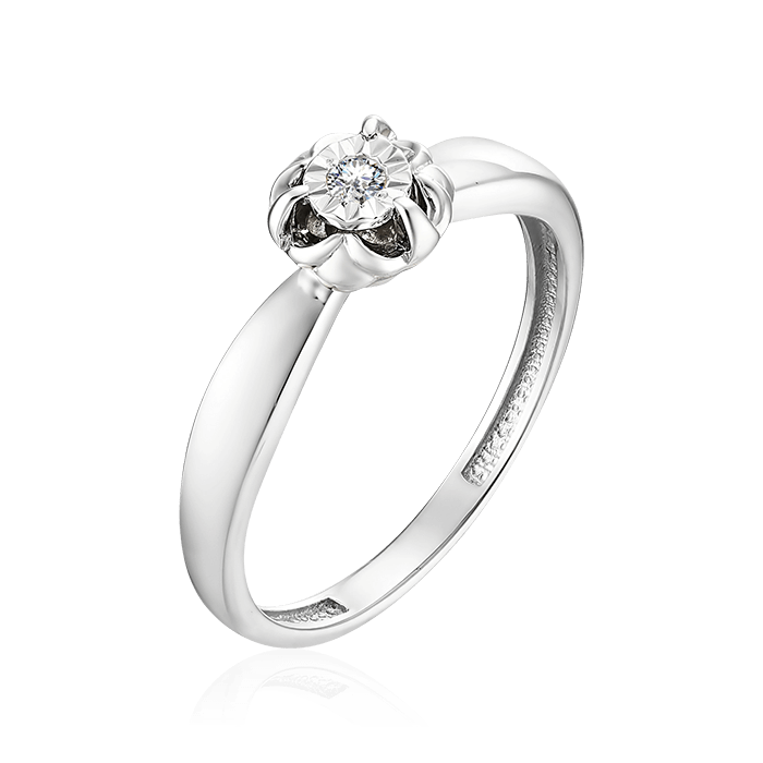 Кольцо с бриллиантами из белого золота 585, фото № 1