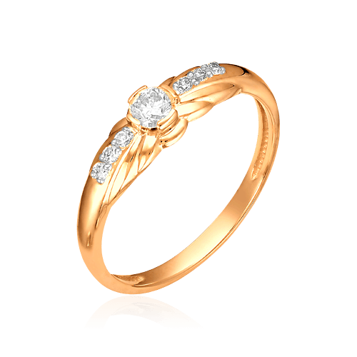 Кольцо с бриллиантами из красного золота 585 (арт. 32273)