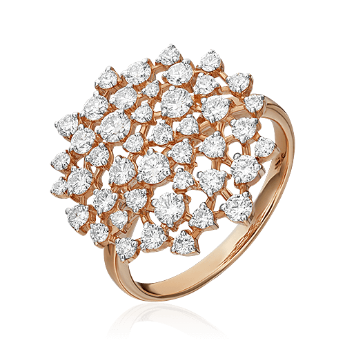 Кольцо с бриллиантами из красного золота 585, фото № 1