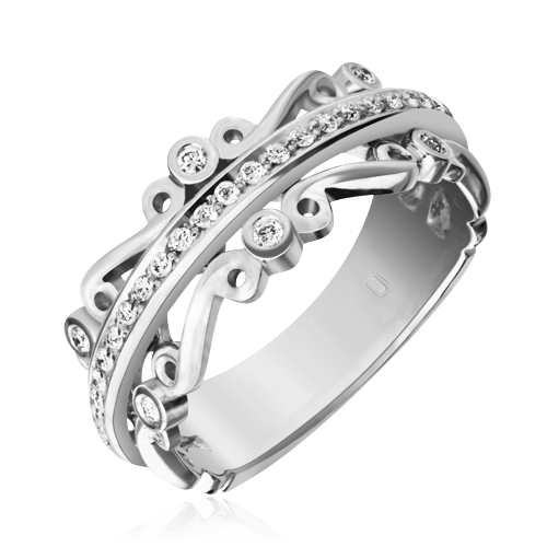 Кольцо с бриллиантами из белого золота 585, фото № 1