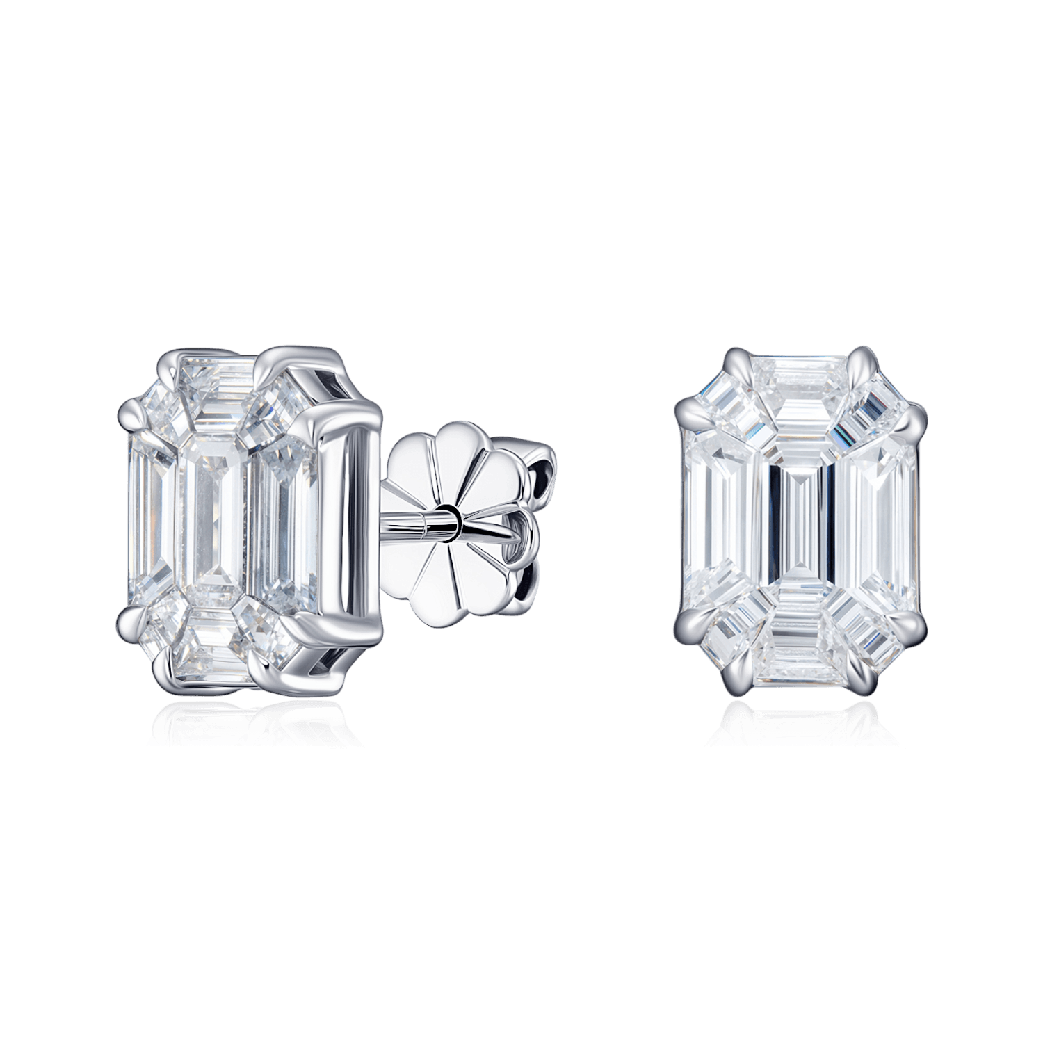 Серьги с бриллиантами из белого золота 750 пробы (арт. 133971)
