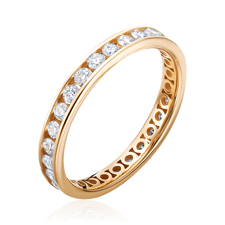 Кольцо с бриллиантами из красного золота 585 пробы (арт. 92469)