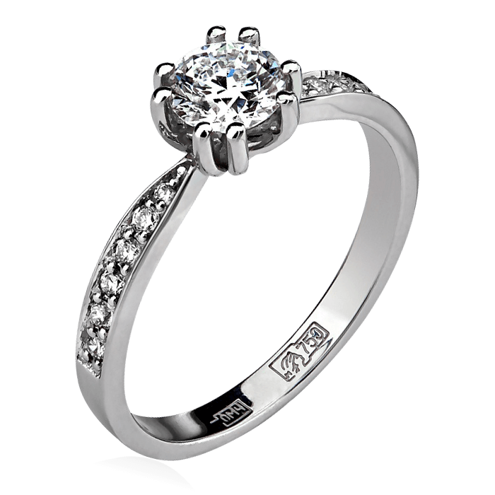 Помолвочное кольцо с бриллиантом Роза ветров (арт. 10336)