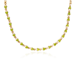 Колье с хризолитом из красного золота 585 пробы (арт. 21540)