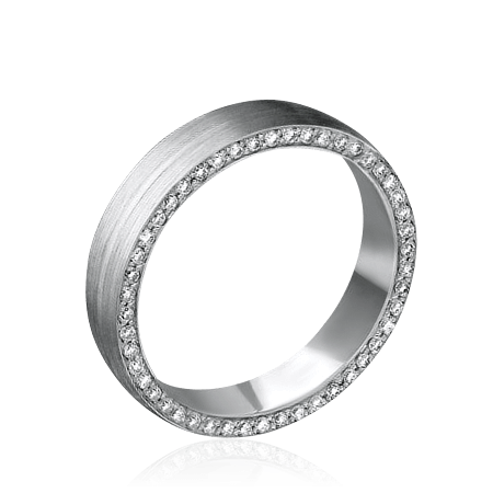 Обручальное кольцо с бриллиантами из белого золота 585 пробы (арт. 38980)