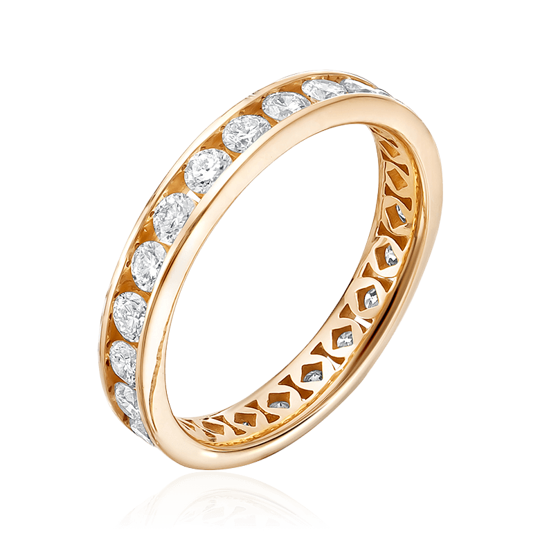 Кольцо с бриллиантами из красного золота 585 пробы (арт. 92425)