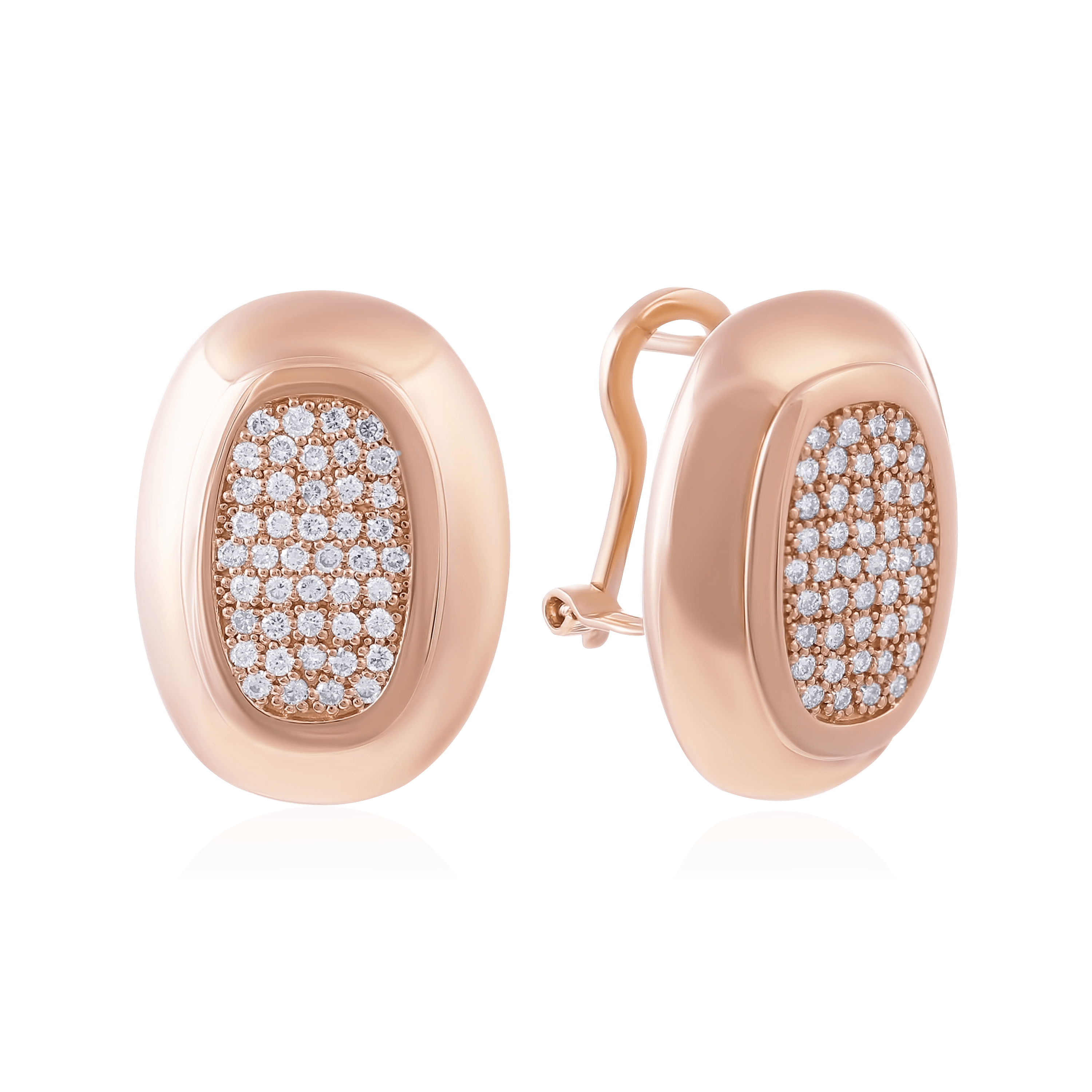 Серьги с бриллиантами из желтого золота 585 пробы, фото № 1