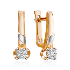 Серьги с бриллиантами из красного золота 585 пробы (арт. 65460)