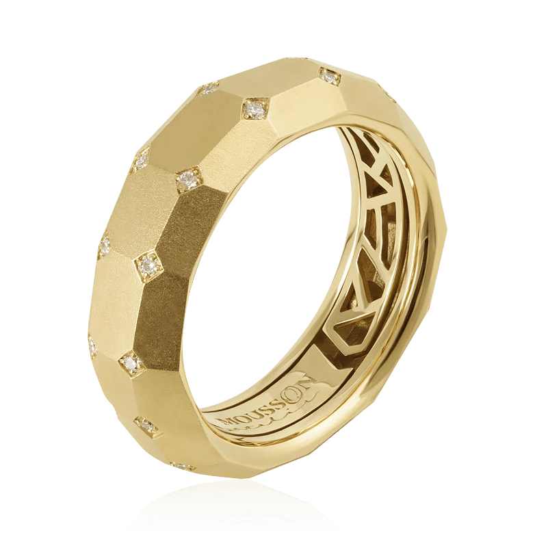 Кольцо с бриллиантами из желтого золота 750 (арт. 89925)