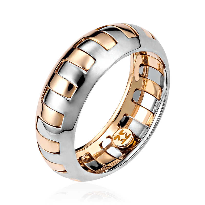 Обручальное кольцо без вставок из комбинированного золота 585 пробы (арт. 92391)
