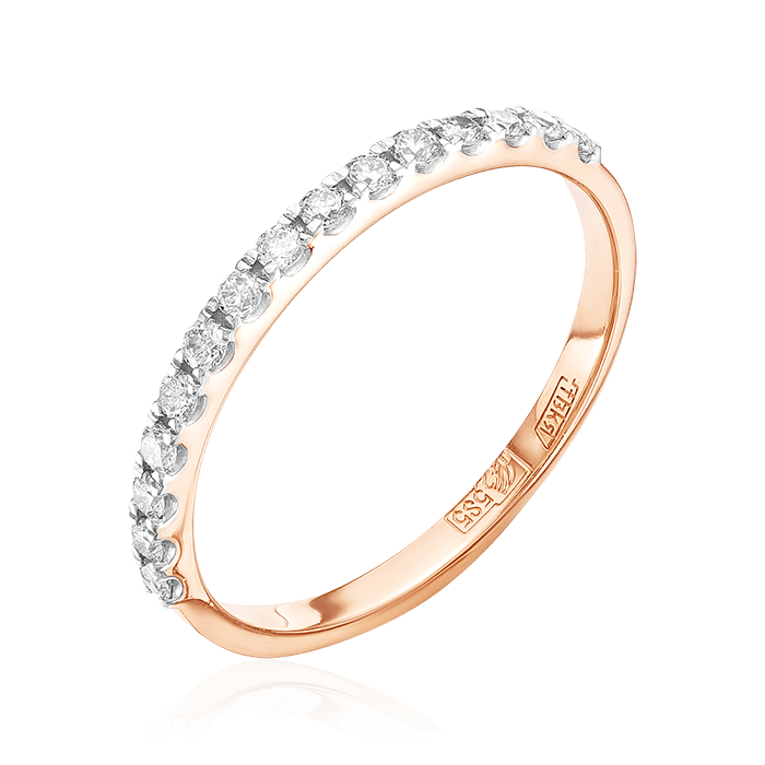 Кольцо с дорожкой из бриллиантов