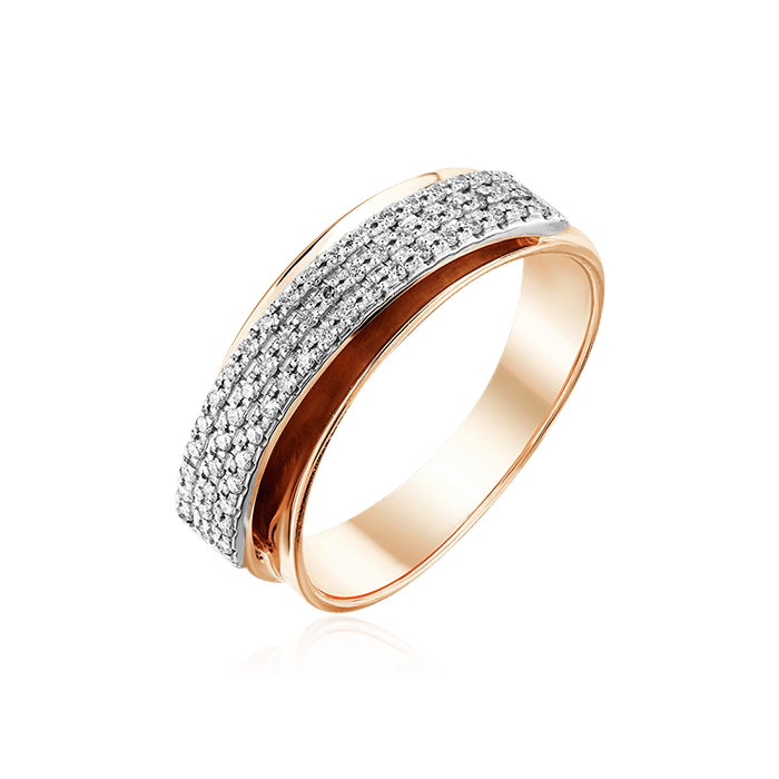 Кольцо с бриллиантами из комбинированного золота 585 (арт. 63339)