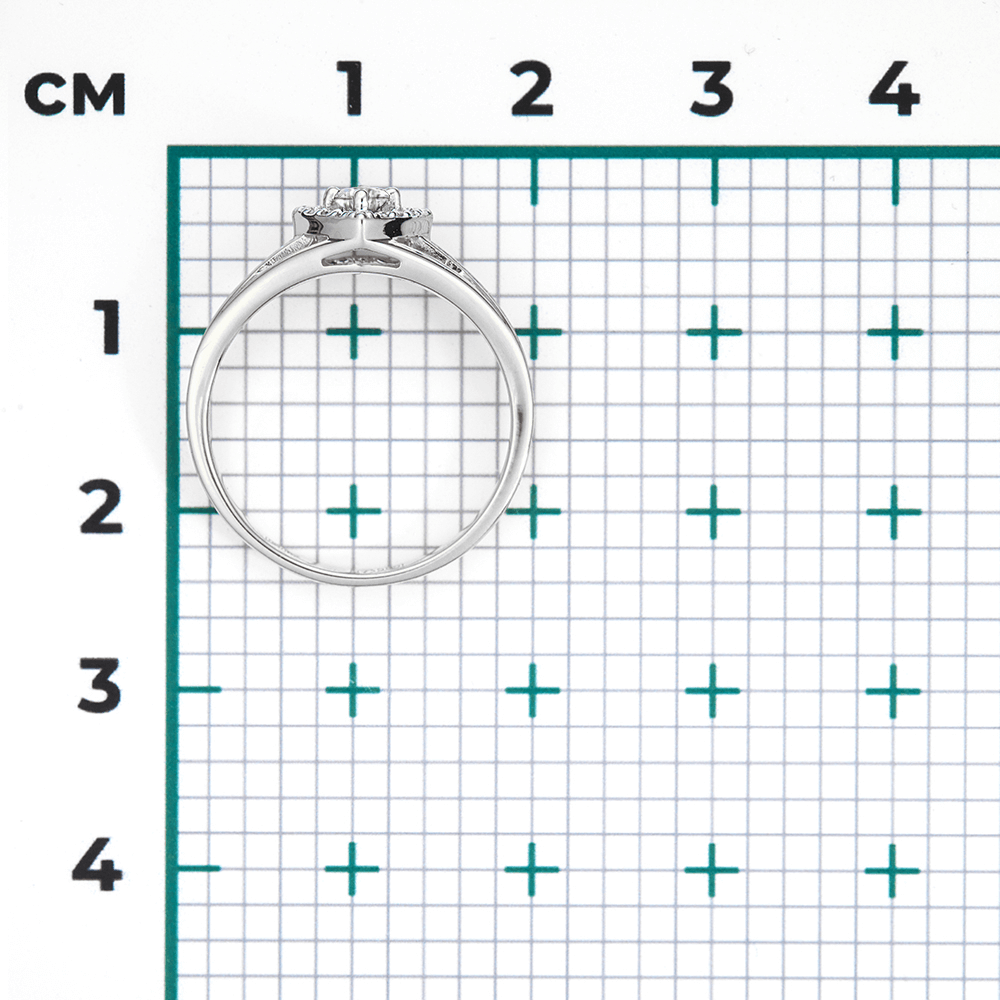 Кольцо с бриллиантами из белого золота 585, фото № 3