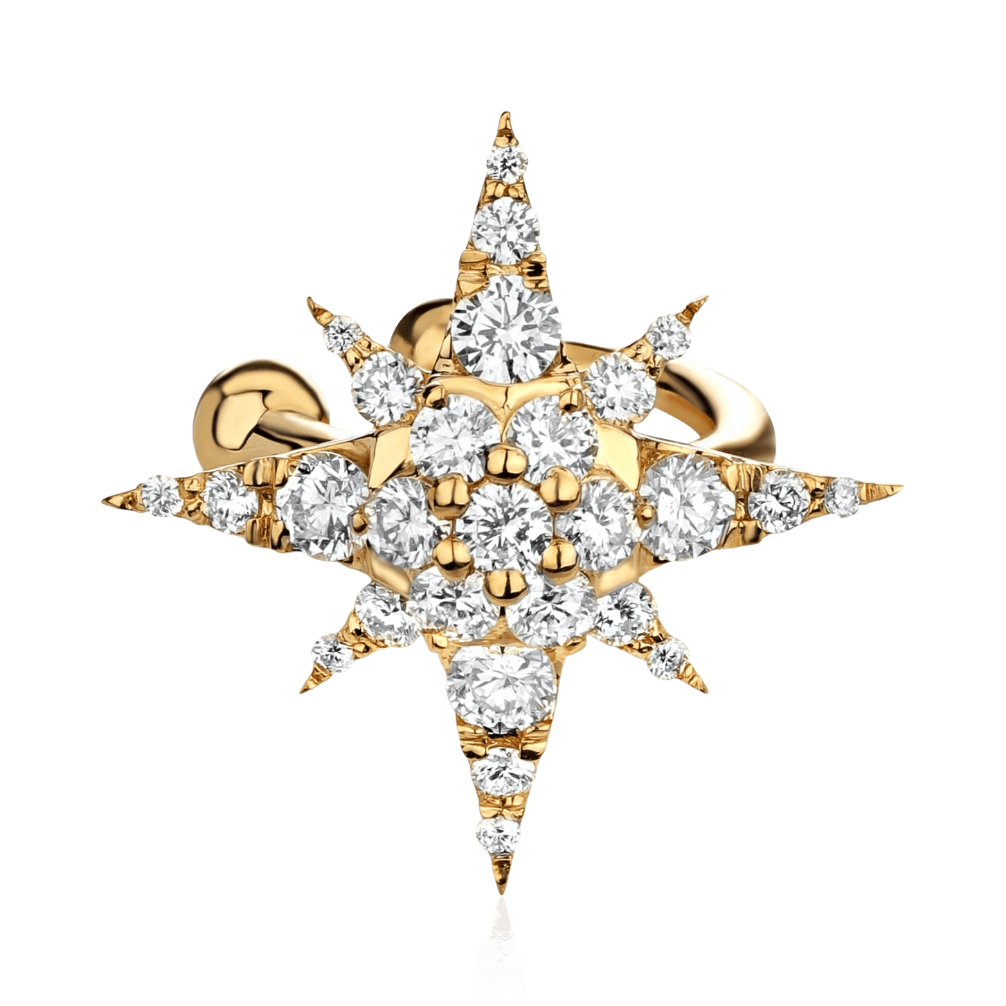 Серьги с бриллиантами из желтого золота 750 пробы (арт. 103881)