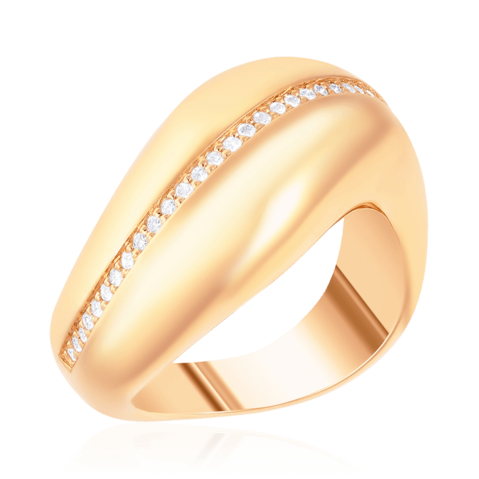 Кольцо с бриллиантами из красного золота 585 (арт. 51664)