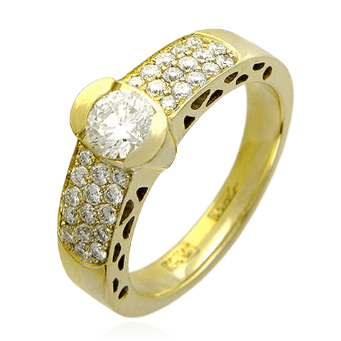 Помолвочное кольцо с бриллиантом, фото № 1