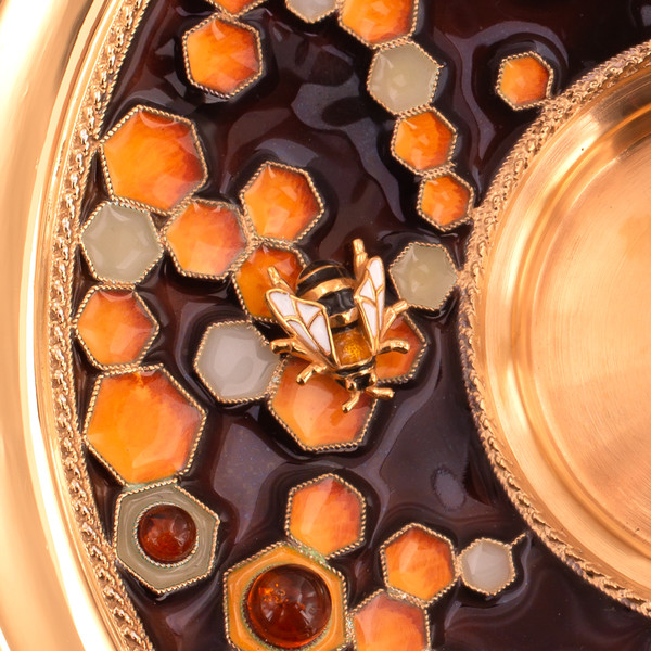 Набор чашка с блюдцем из чайного сервиза «Медовый» из серебра 925 пробы, фото № 4
