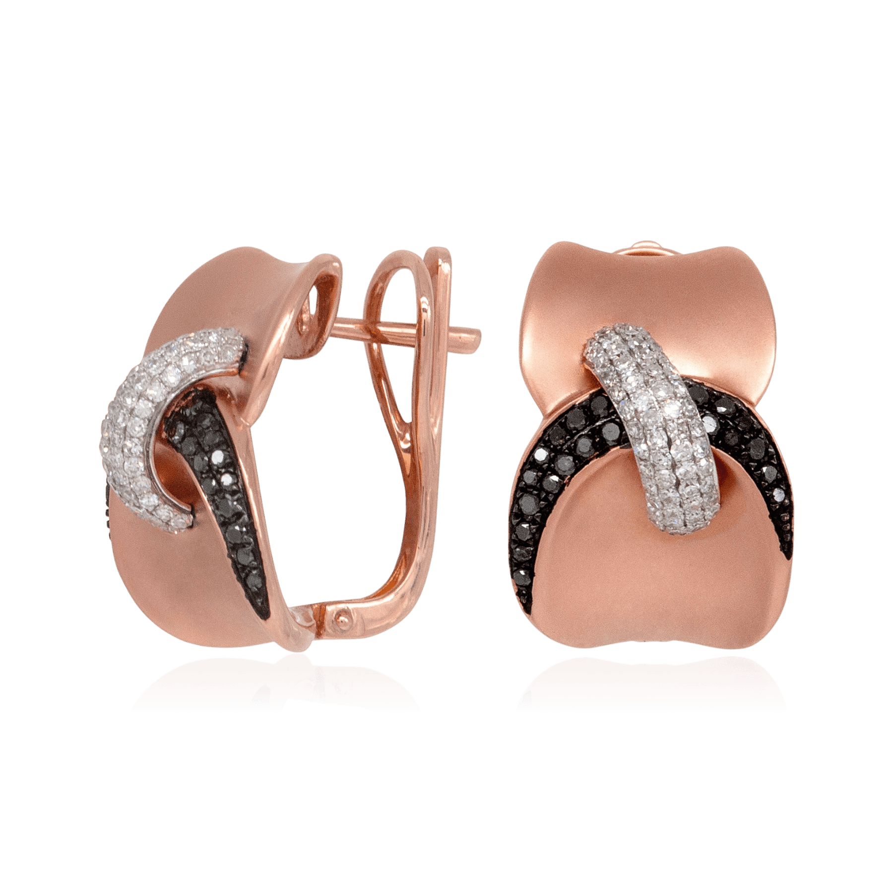 Серьги с бриллиантами из красного золота 585 пробы (арт. 134000)
