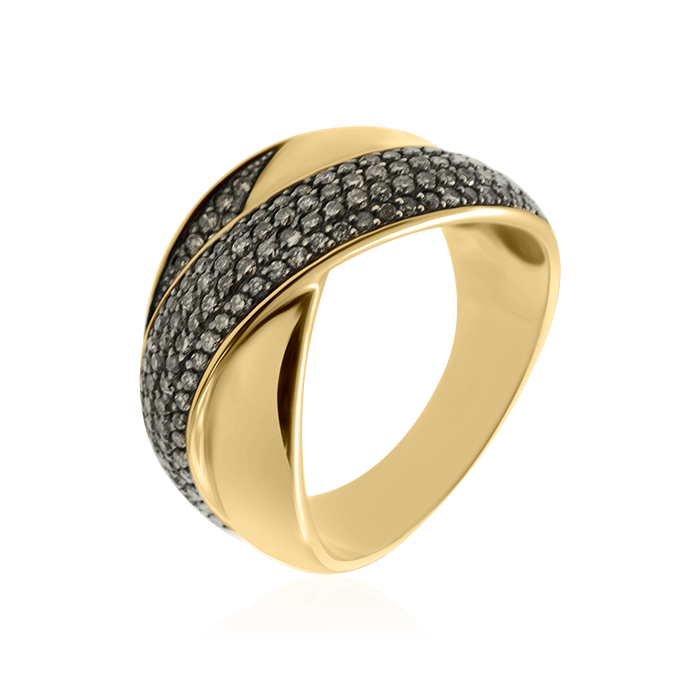 Кольцо с бриллиантами из желтого золота 585 (арт. 71452)
