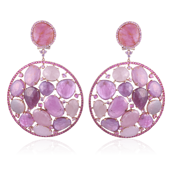 

Серьги с сапфиром, корундом из красного золота 750 пробы