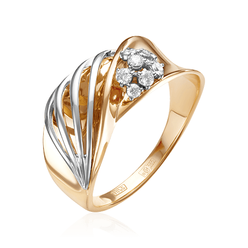 Кольцо с бриллиантами из комбинированного золота 585 (арт. 58335)