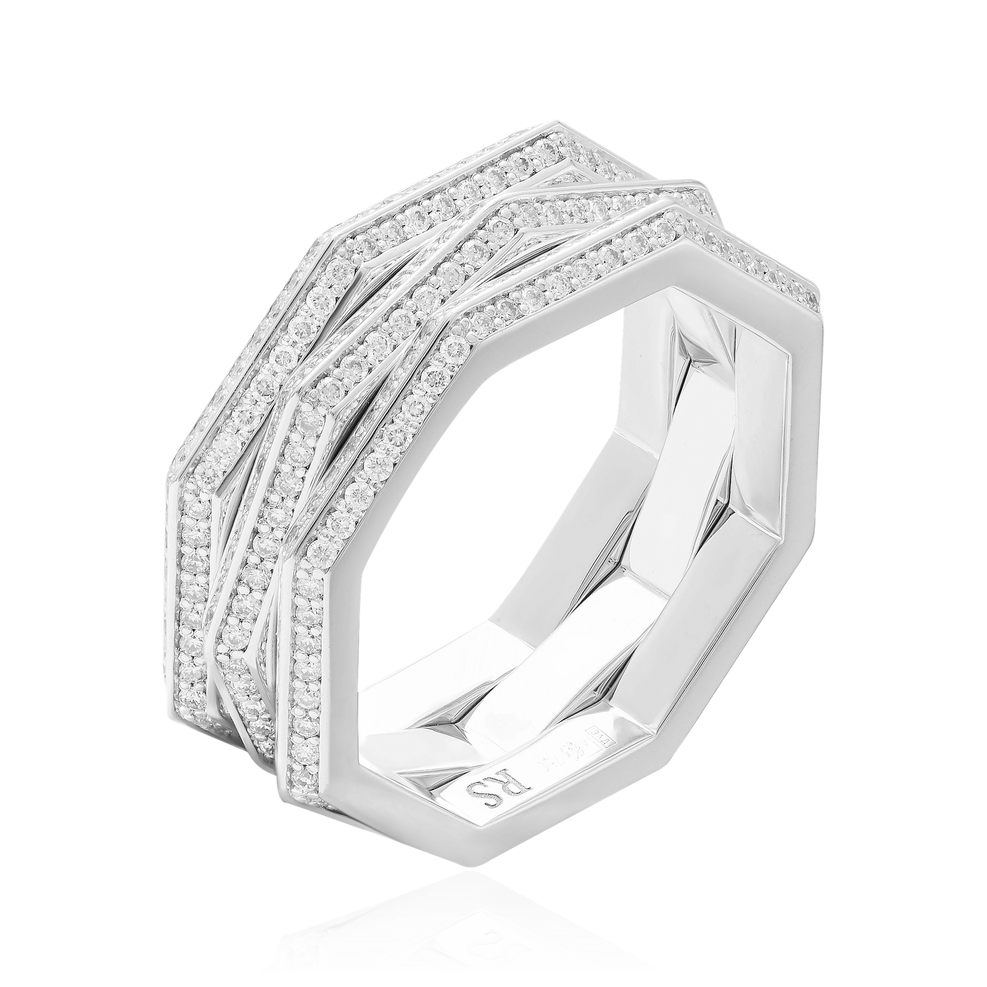 Кольцо с бриллиантами из белого золота 750 пробы (арт. 100494)