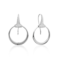 Серьги с бриллиантами из белого золота 585 пробы (арт. 48782)