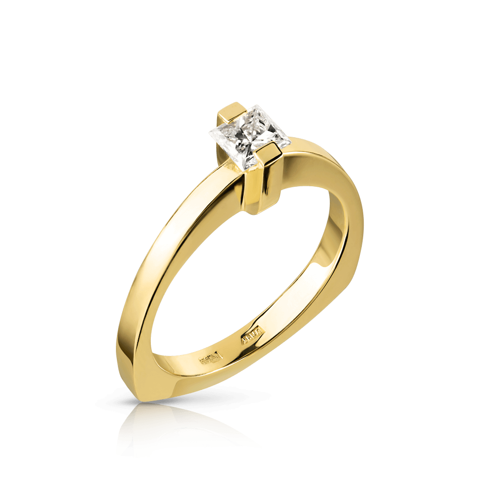 Кольцо с бриллиантами из желтого золота 585 (арт. 61355)