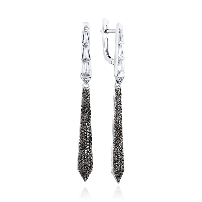 Серьги с бриллиантами из белого золота 585 пробы (арт. 59871)