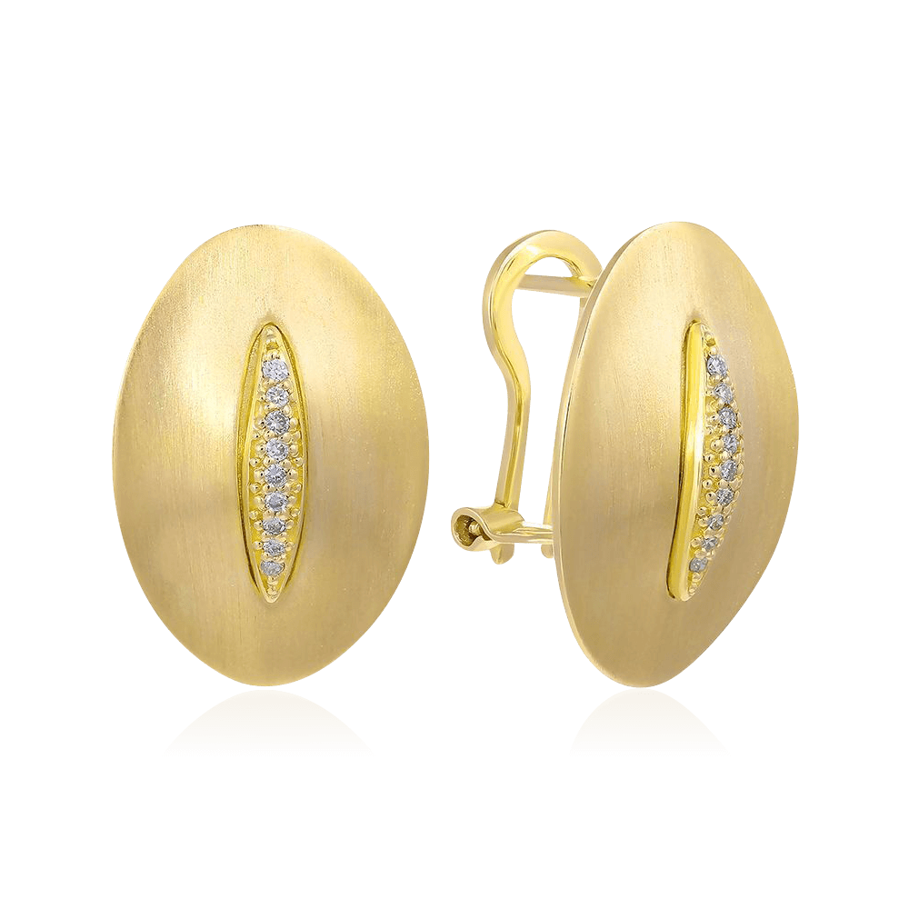 Серьги с бриллиантами из желтого золота 585 пробы (арт. 103098)
