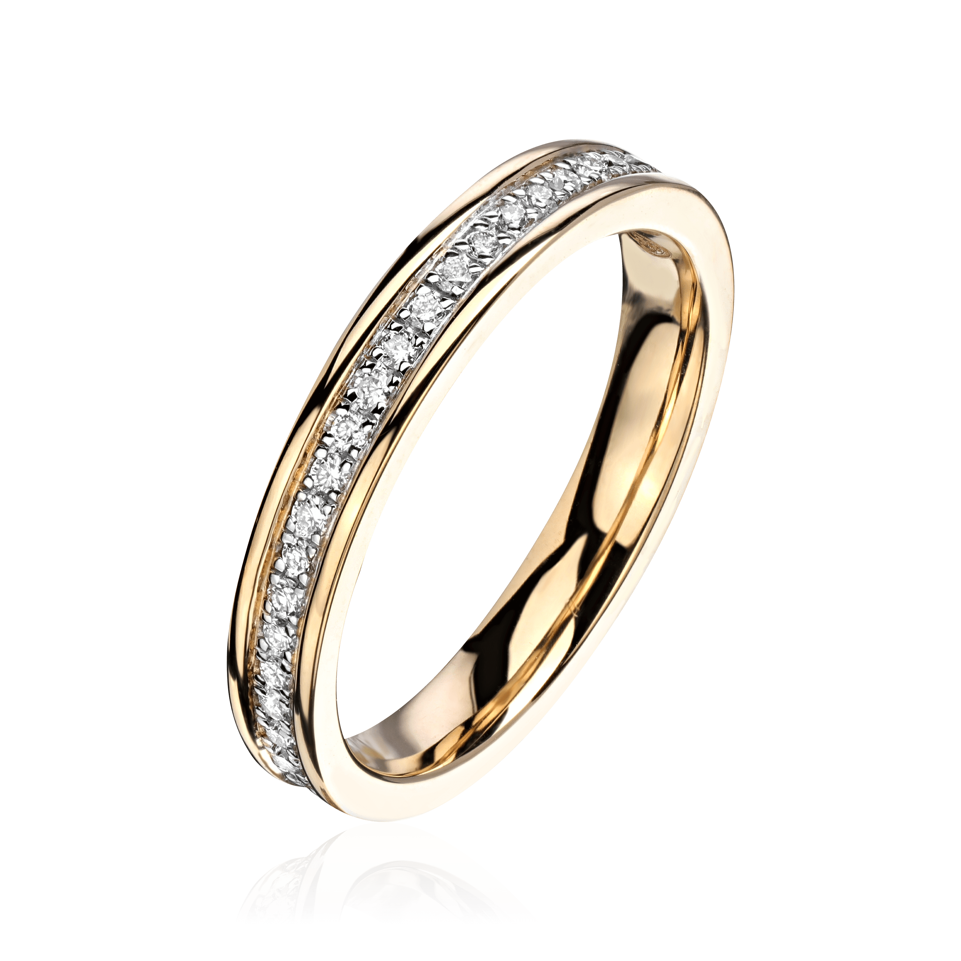 Обручальное кольцо с бриллиантами из желтого золота 585 пробы (арт. 98584)