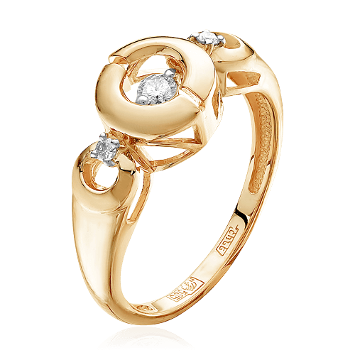 Кольцо с бриллиантами из красного золота 585 (арт. 52943)